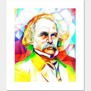 Nathaniel Hawthorne Colourful Portrait | Nathaniel Hawthorne Artwork 11 Posters and Art